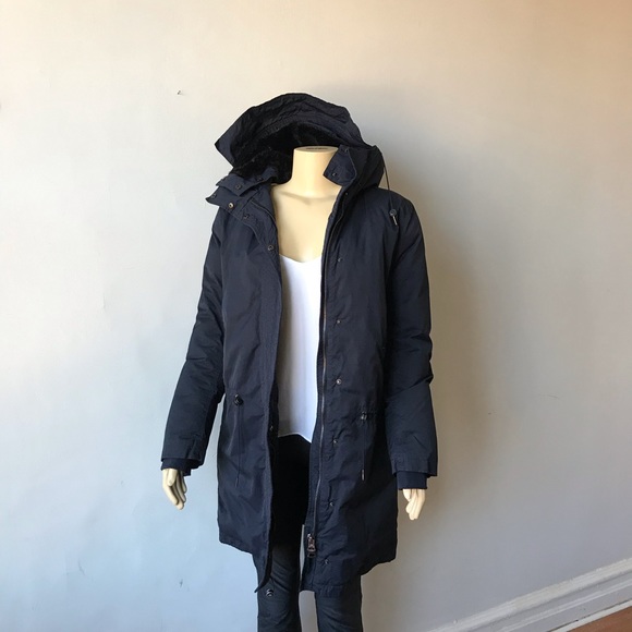 Acne Studios Navy Blue New Powder Down  Parka 34 - Picture 3 of 8